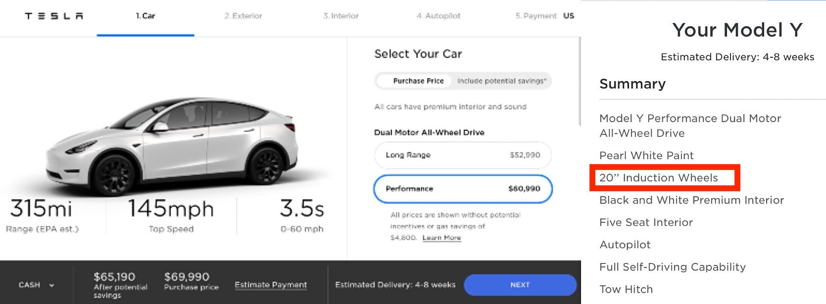 Tesla Model Y Performance With Induction Wheels Now Available & Ready To Deliver