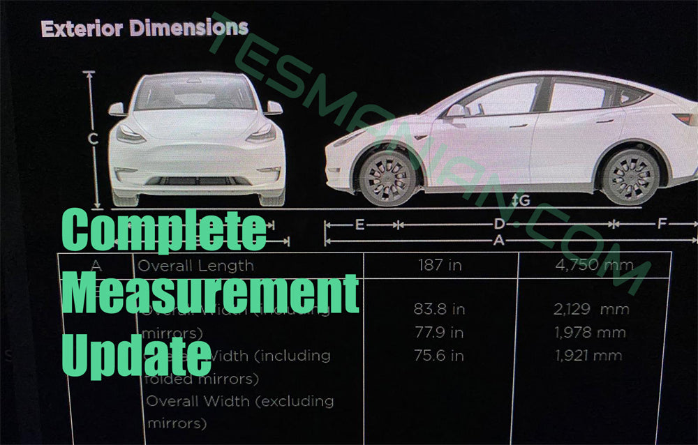 UPDATE Tesla Model Y Complete Measurement With Interior Info