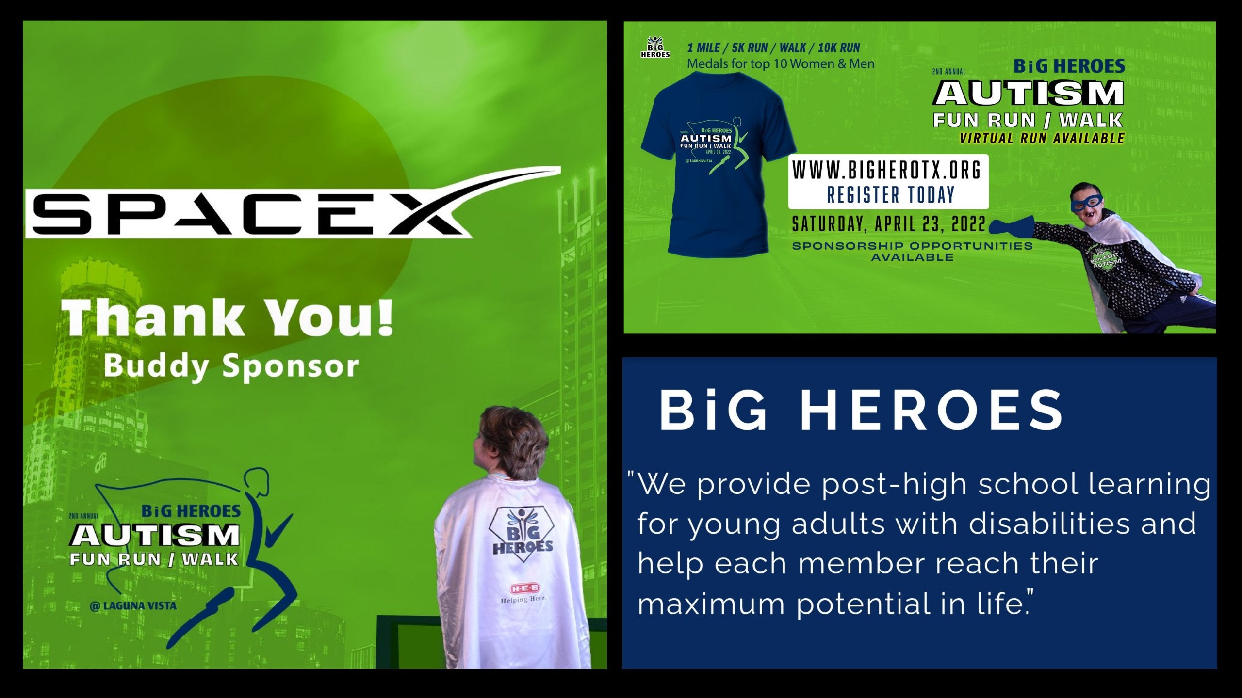 SpaceX is a sponsor of BiG Heroes 2nd Annual 'Fun Run/Walk' Autism fundraiser in South Texas