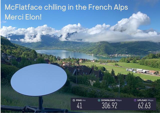 SpaceX Starlink Beta User Shares Internet Speed From The French Alps