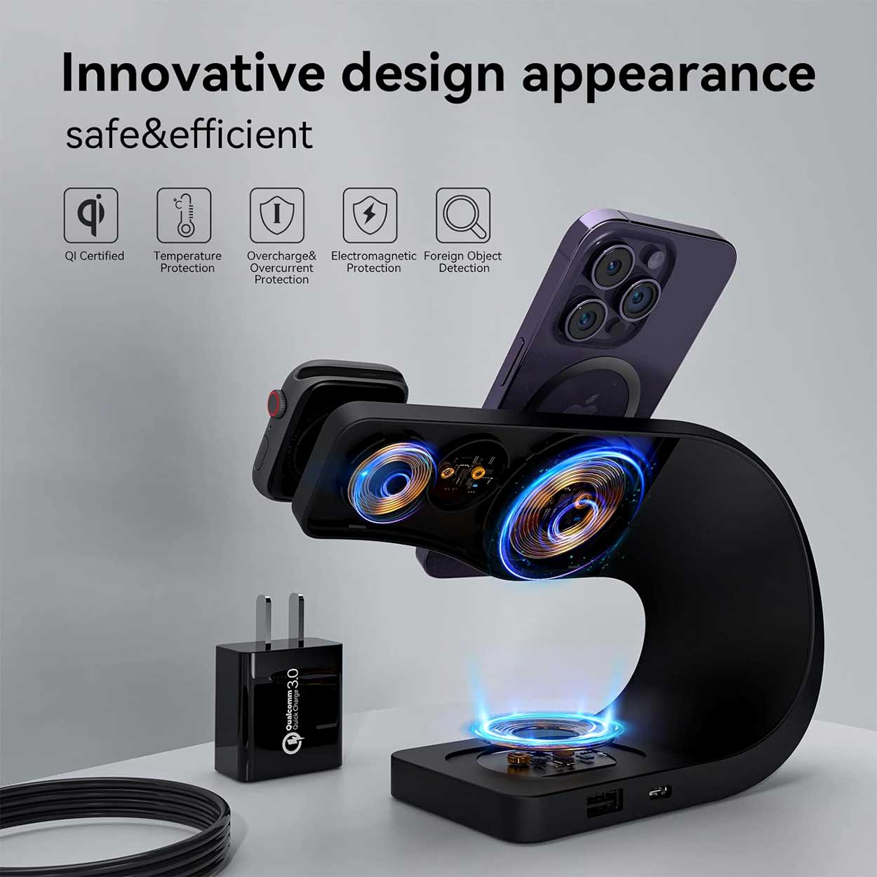 3-in-1 Magnetic Wireless Charging Station - VS1 - 3