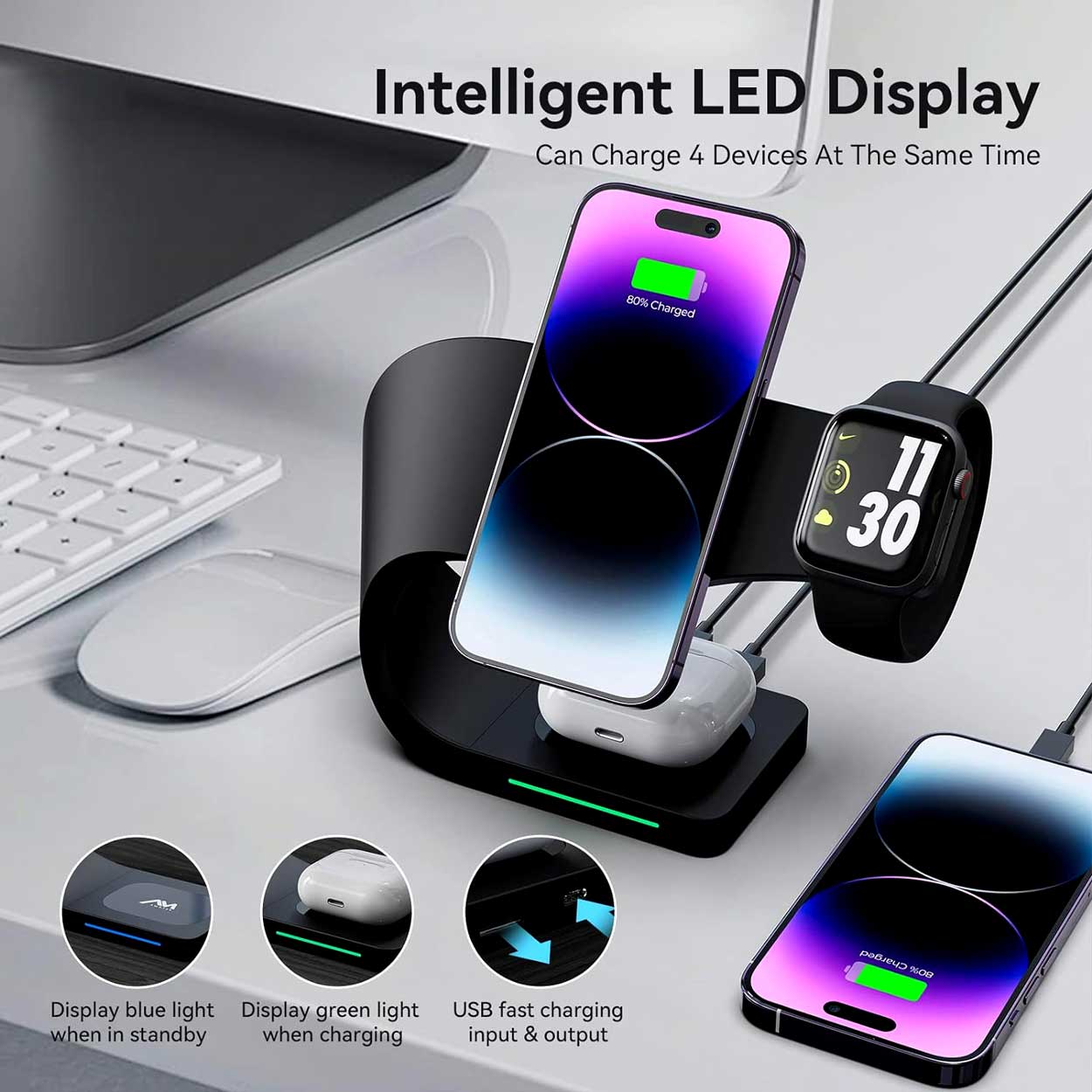 3-in-1 Magnetic Wireless Charging Station - VS1 - 4