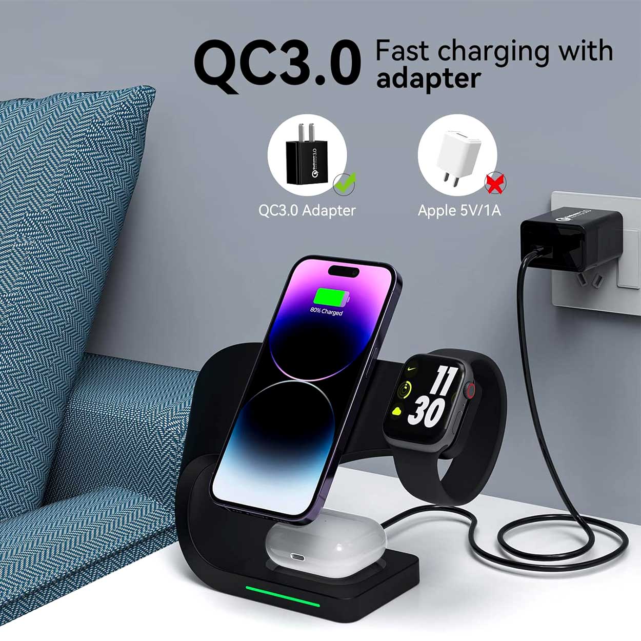 3-in-1 Magnetic Wireless Charging Station - VS1 - 5