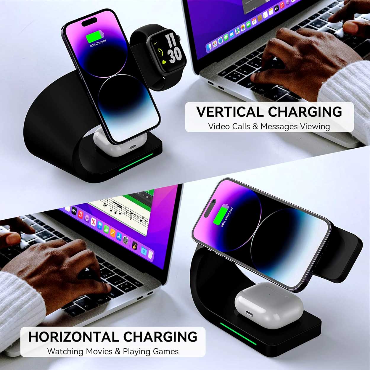 3-in-1 Magnetic Wireless Charging Station - VS1 - 8