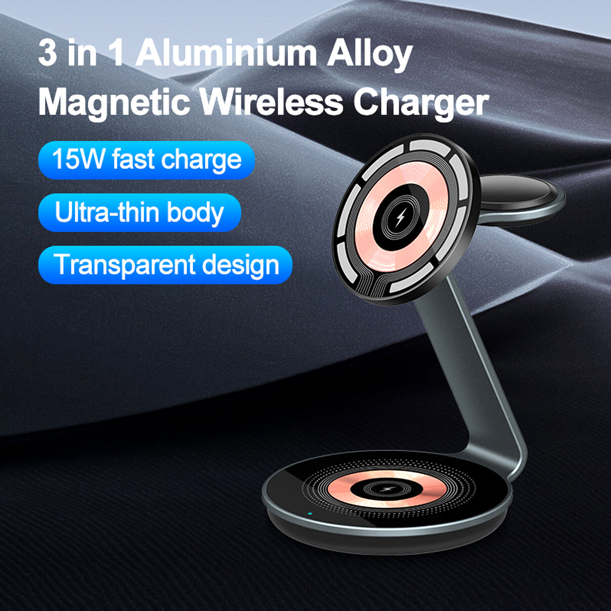 3-in-1 Magnetic Wireless Charging Station - VS2 - 2