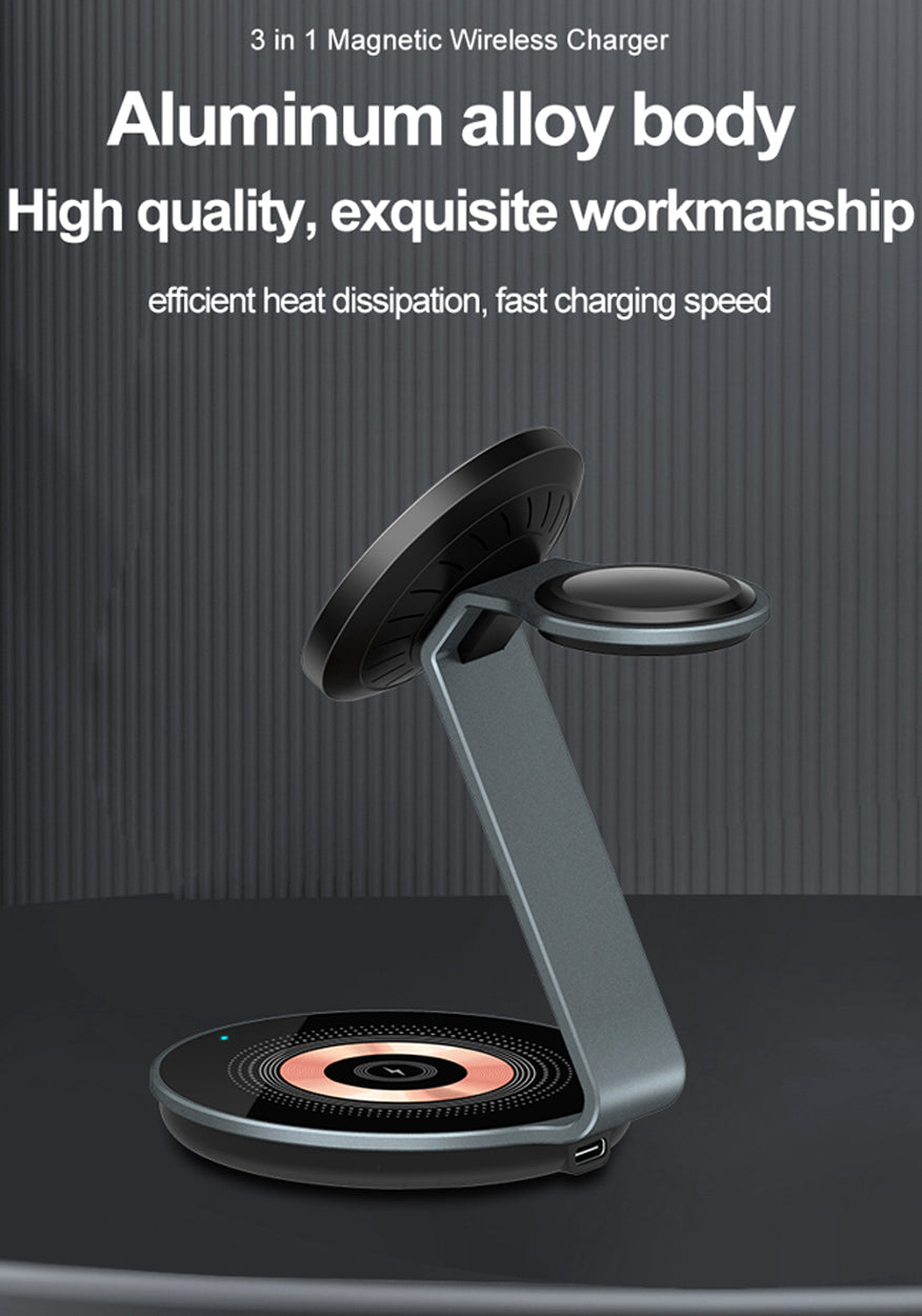 3-in-1 Magnetic Wireless Charging Station - VS2 - 8