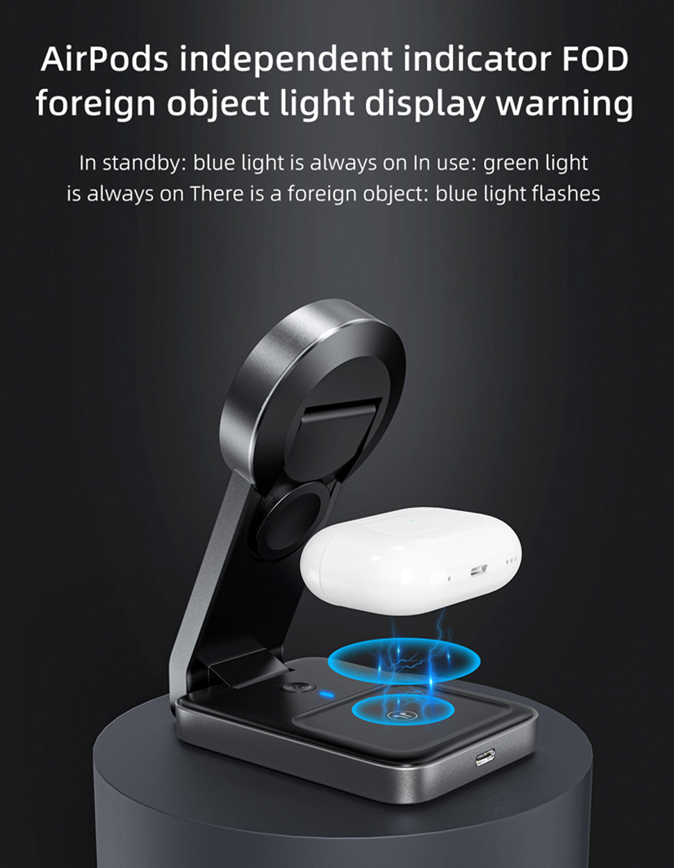3-in-1 Magnetic 15W Wireless Charging Station - VS6 - 6