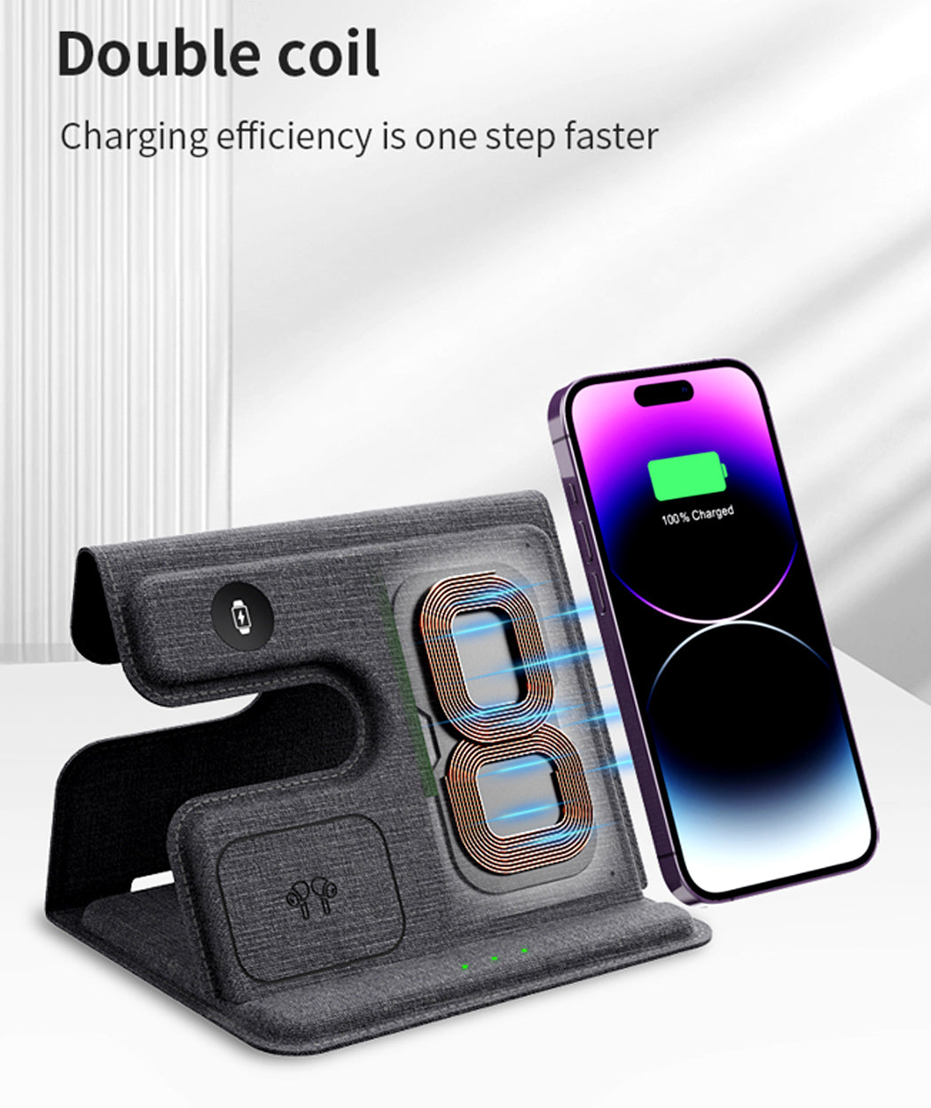 3-in-1 Foldable 15W Magnetic Wireless Charging Station - 7