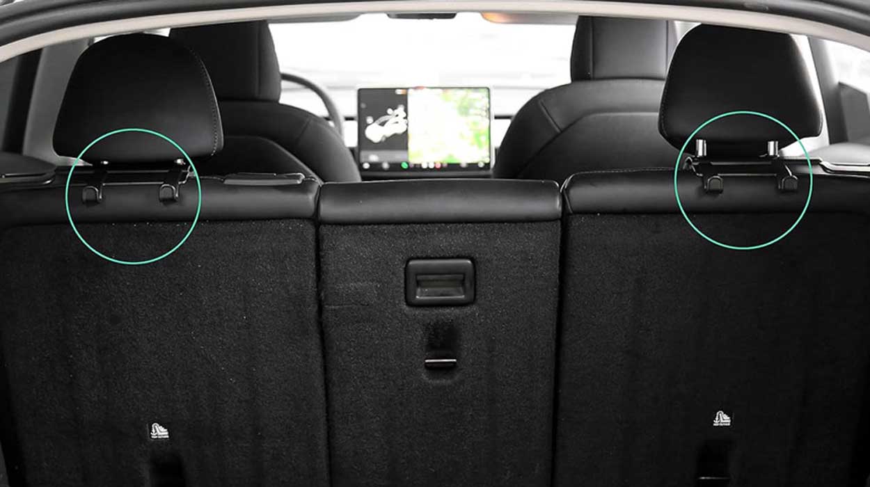 Tesla Model Y Rear Seat Seatbelt Holders with Hooks - 4