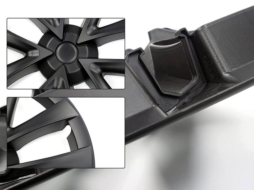 2017-2024 Tesla Model 3 Wheel Covers Hub Caps (18 in) - Matte Black