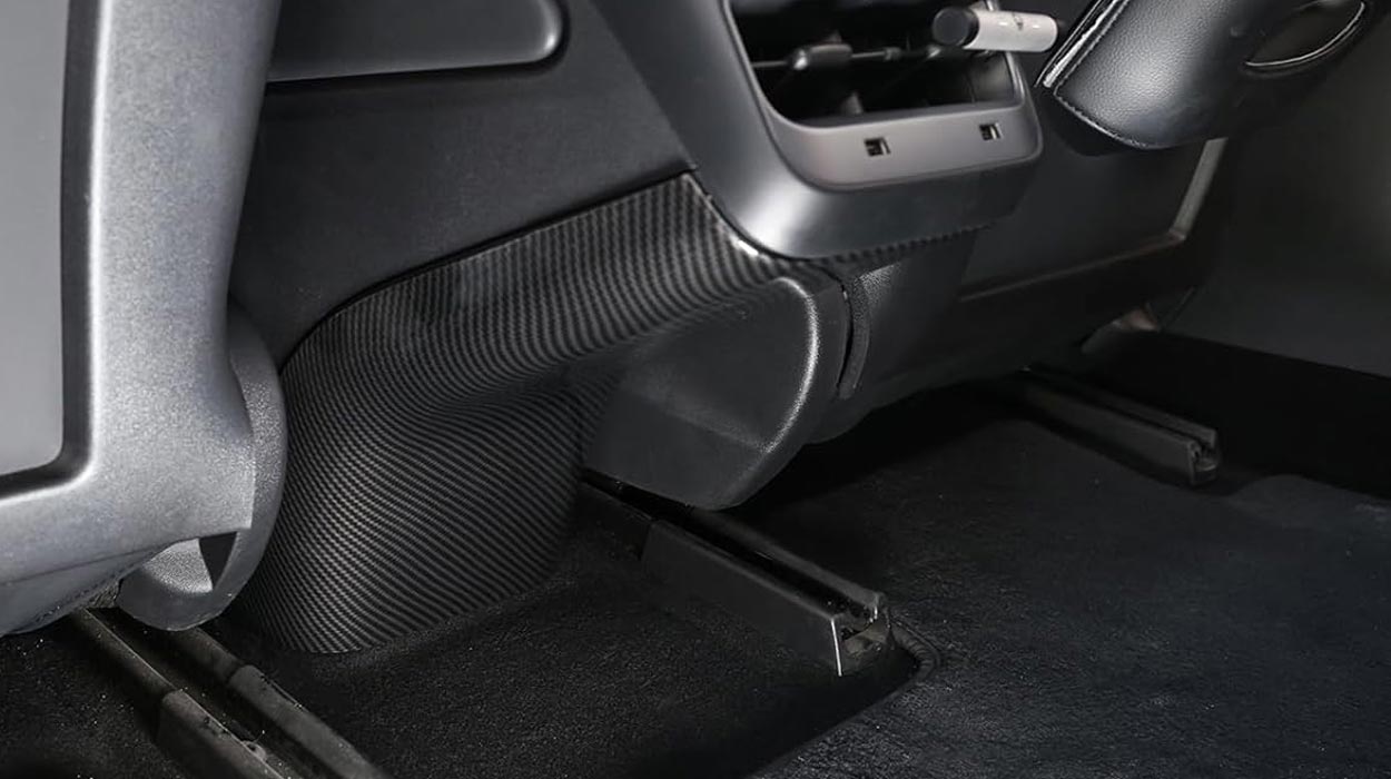 2024 Tesla Model 3 Highland Rear Center Console Cover - Carbon Print - Installed