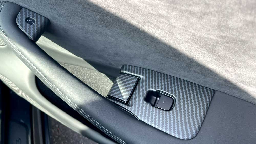 2024 Tesla Model 3 Highland Door Button Trims - Carbon Print - Passenger