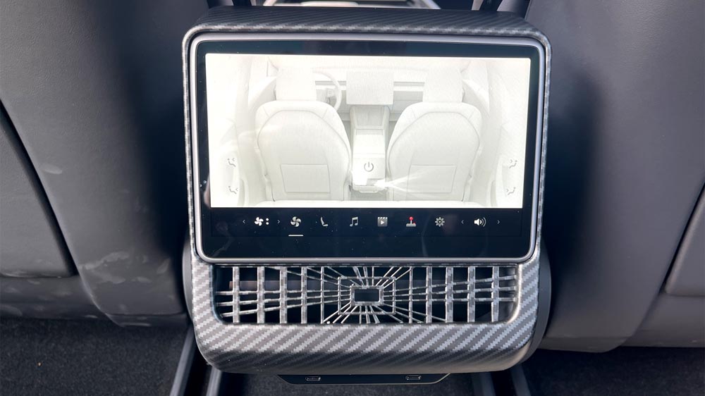 2024 Tesla Model 3 Highland Rear Console Screen Trim - Carbon Print