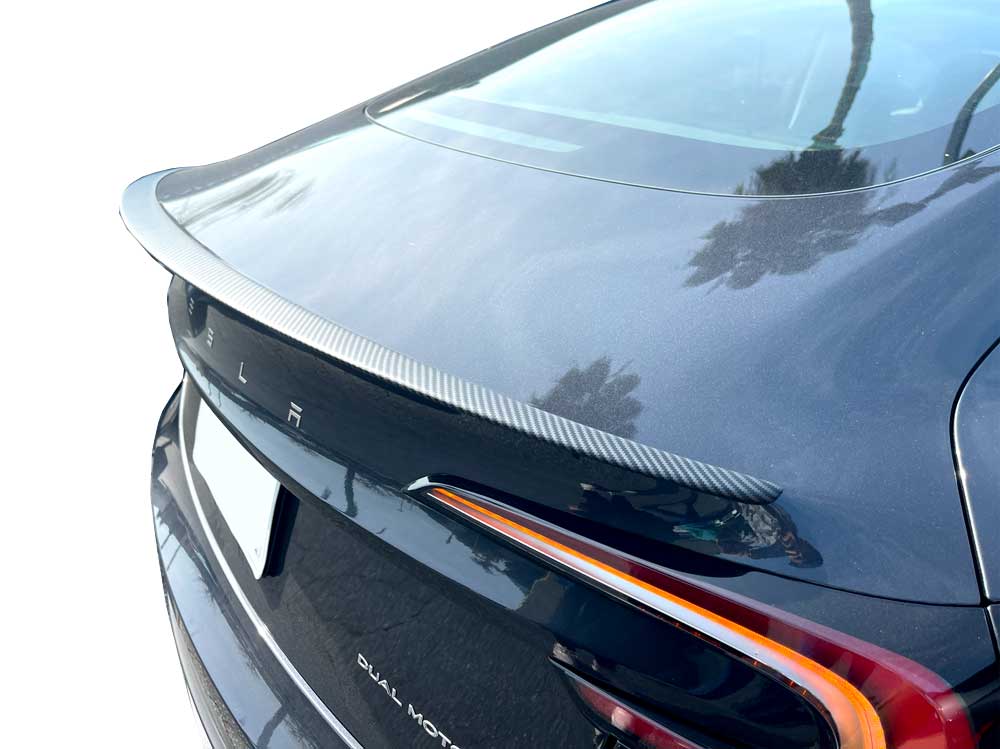 2024 Tesla Model 3 Highland Rear Trunk Spoiler - Matte Carbon Print - 3