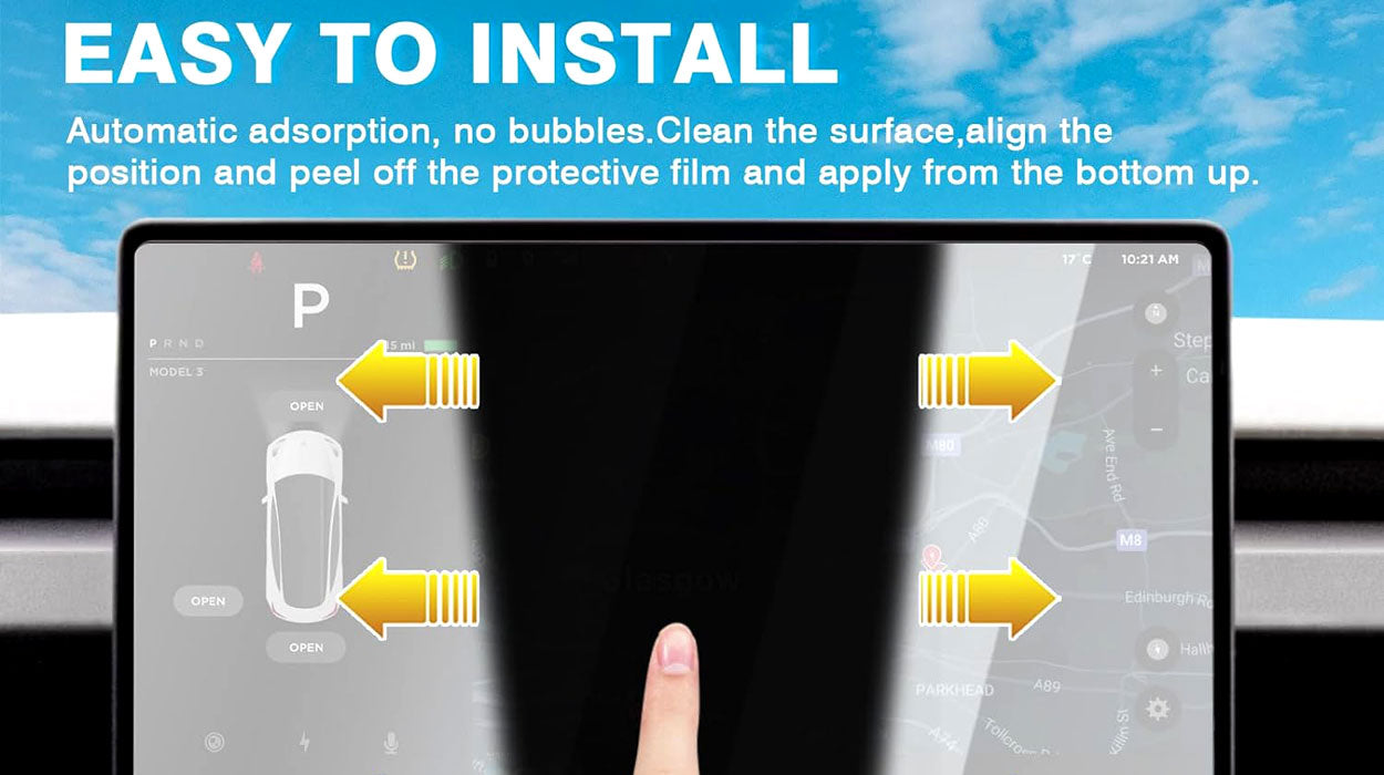 Film Protection Verre Trempé Pour écran Tactile Arrière Tesla Model Y Juniper 2025 - Anti-reflet, Anti-traces, Dureté 9H