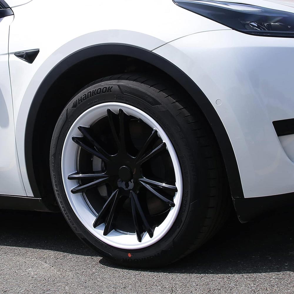 Tesla Model Y Wheel Covers Hub Caps (19 in) - B&W - 5