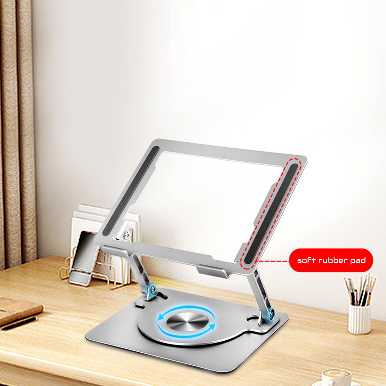 Adjustable Laptop Stand with 360 Rotating Base - 2
