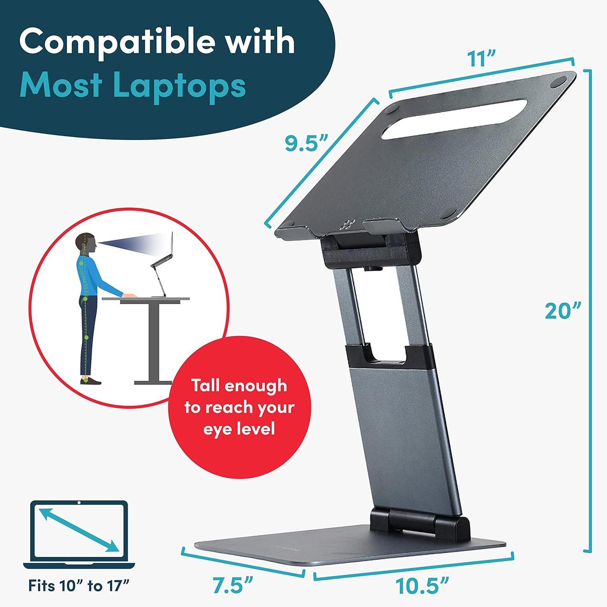 Ergonomic Laptop Stand with Adjustable Height - 5