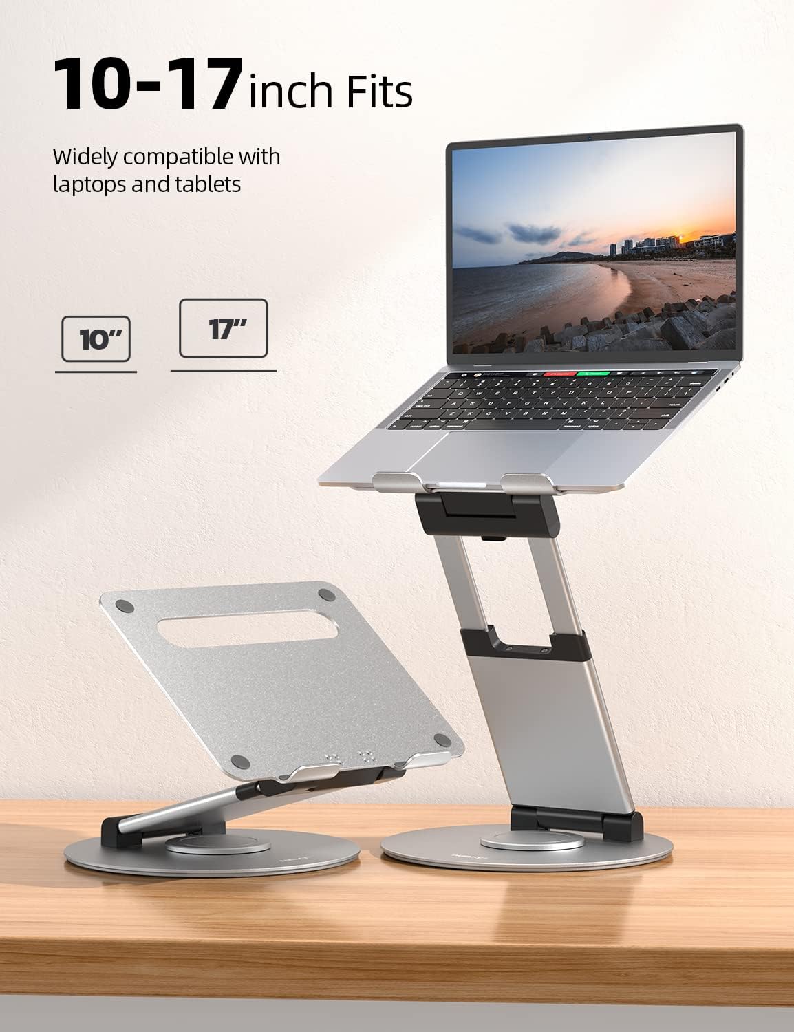 Ergonomic Laptop Stand with 360 Rotating Base and Adjustable Height - 7
