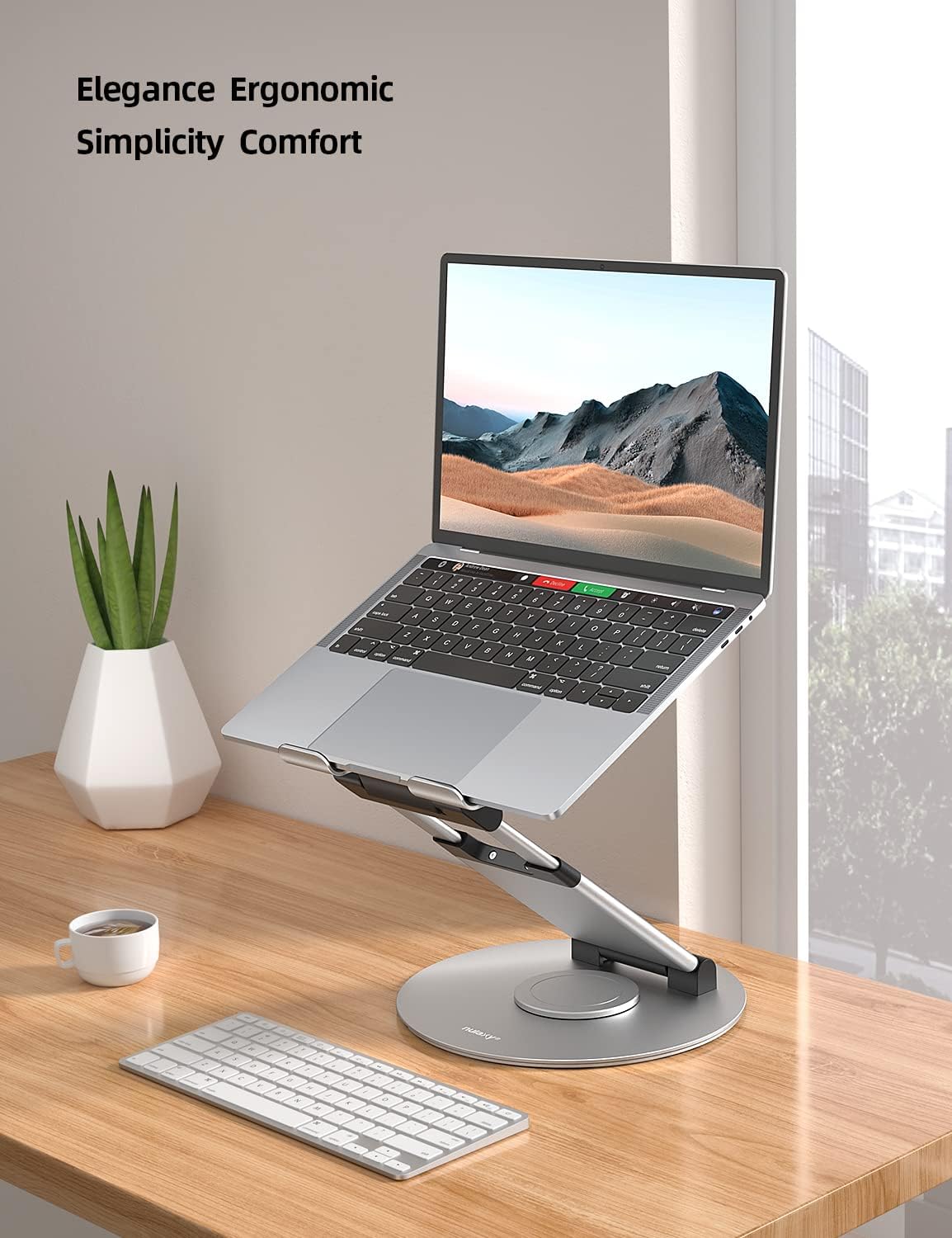 Ergonomic Laptop Stand with 360 Rotating Base and Adjustable Height - 8