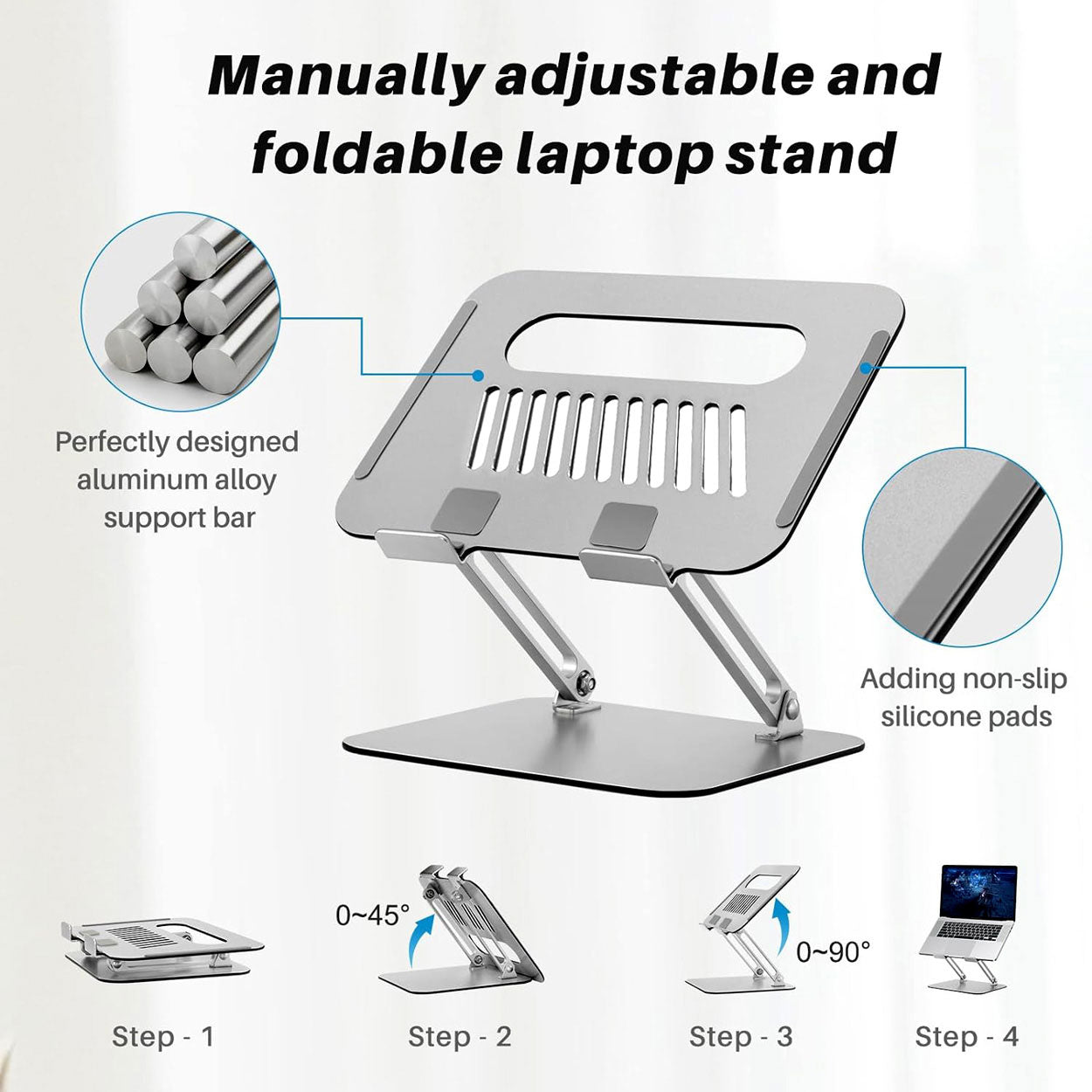 Ergonomic Laptop Stand with Adjustable Height - 5