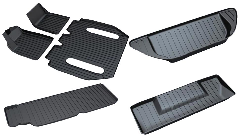 20212024 Tesla Model X Floor Mats (6 Seater) Full Set
