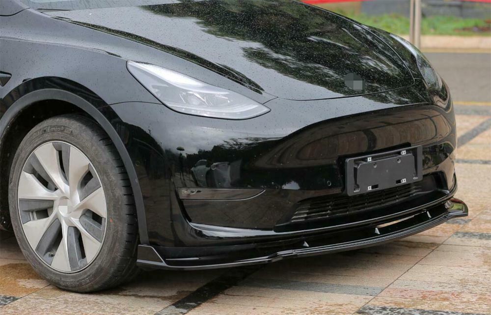 Tesla Model Y Spoiler Front Lip Carbon Fiber Pattern Matte ABS