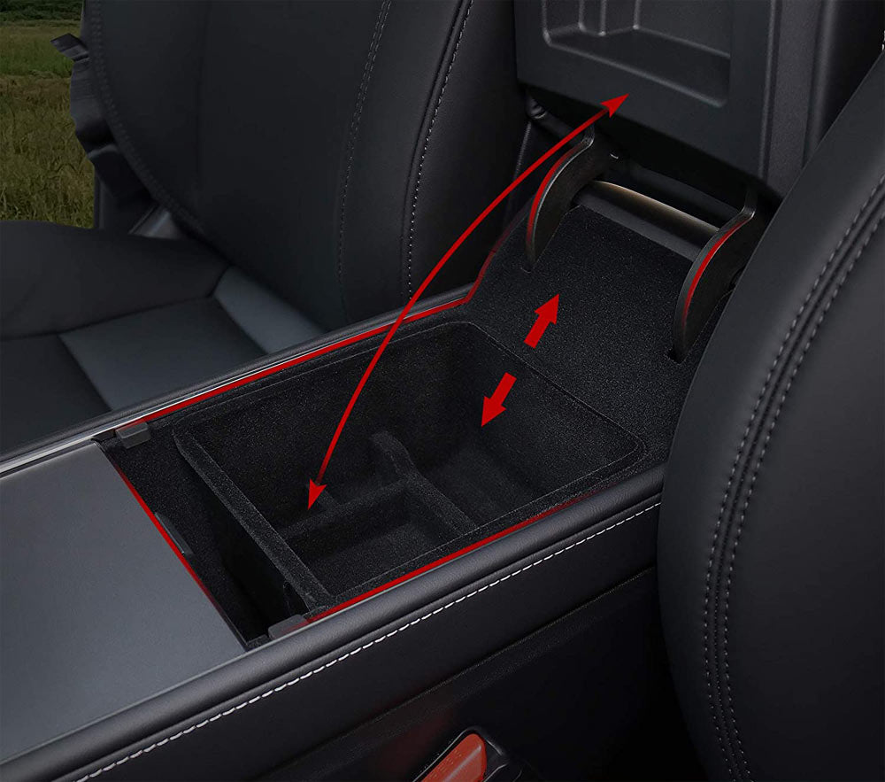Tesla Model Y Model 3 Center Console Organizer Tray Armrest Hidden