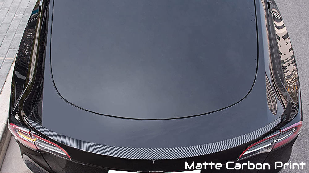 Tesla Model Y Rear Trunk Spoiler - Matte Carbon Print - 3