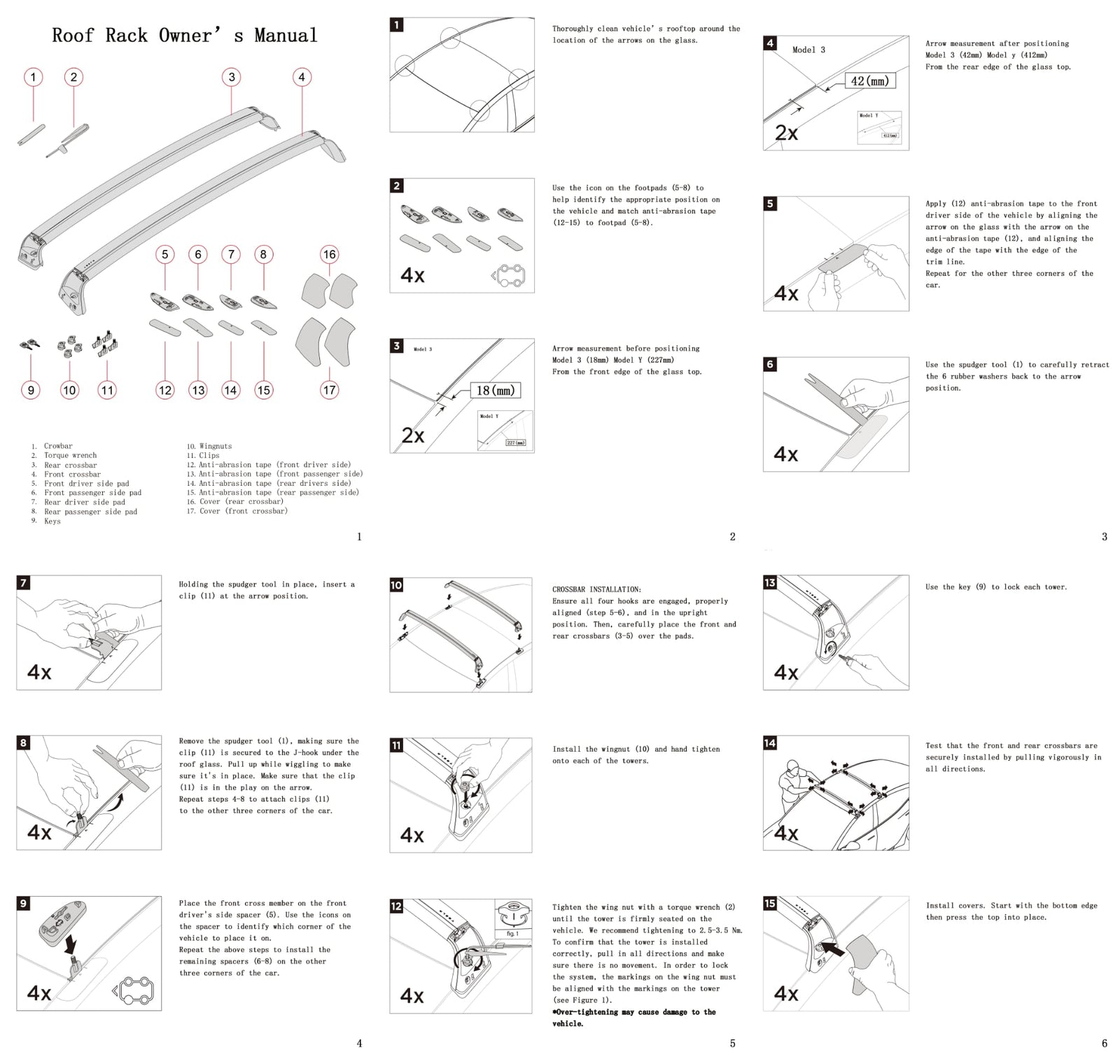 Tesla Model Y Roof Rack Crossbars TESMANIAN