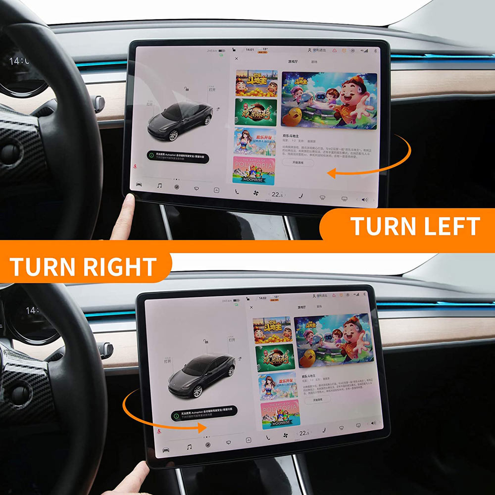Drehbarer Bildschirm-Halter für Tesla Model 3 Modell Y, 15 Zoll (38,1 cm),  Touchscreen-Navigation, Armaturenbrett, Touchscreen, schwenkbarer Ständer